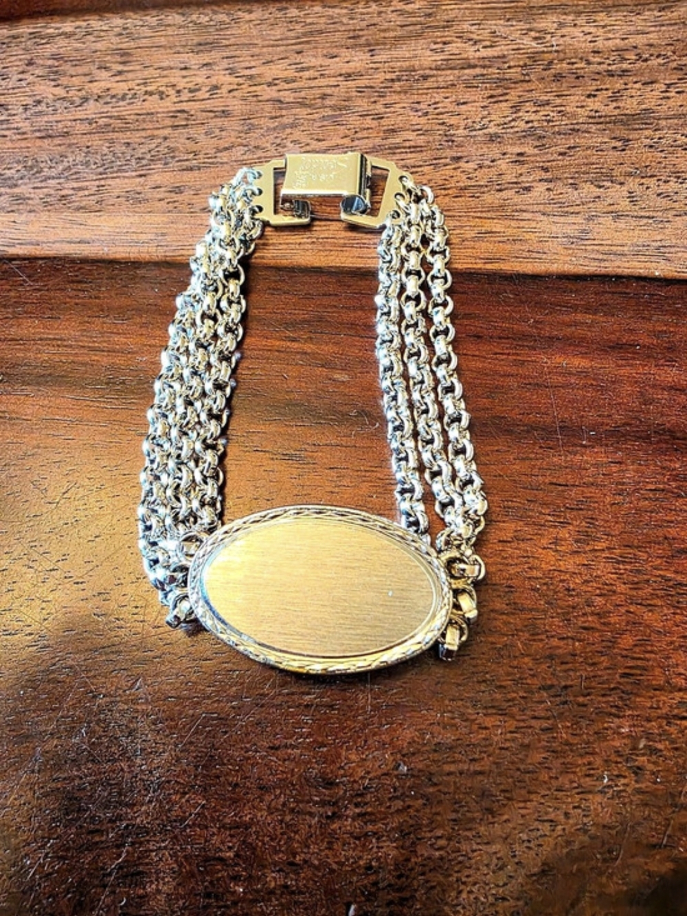 Spiedel Oval Link Bracelet in Silver & Gold,can Be Engraved